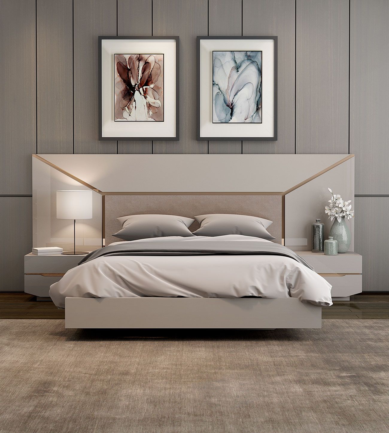 Cama Estofada John, Quartos de Casal Graca Interiores