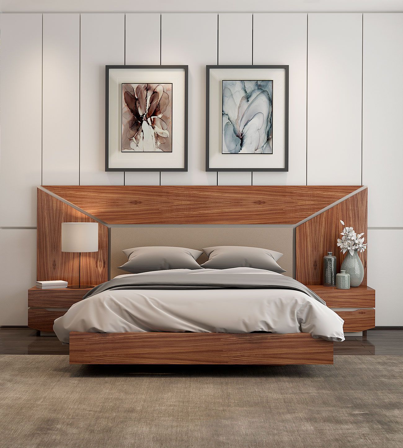 Cama Estofada John, Quartos de Casal Graca Interiores