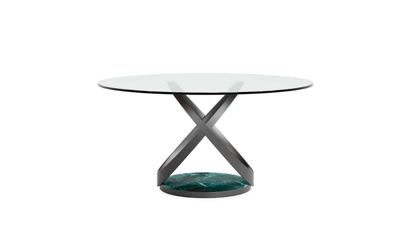Mesa de Jantar Atom, Mesa de Vidro Graca Interiores